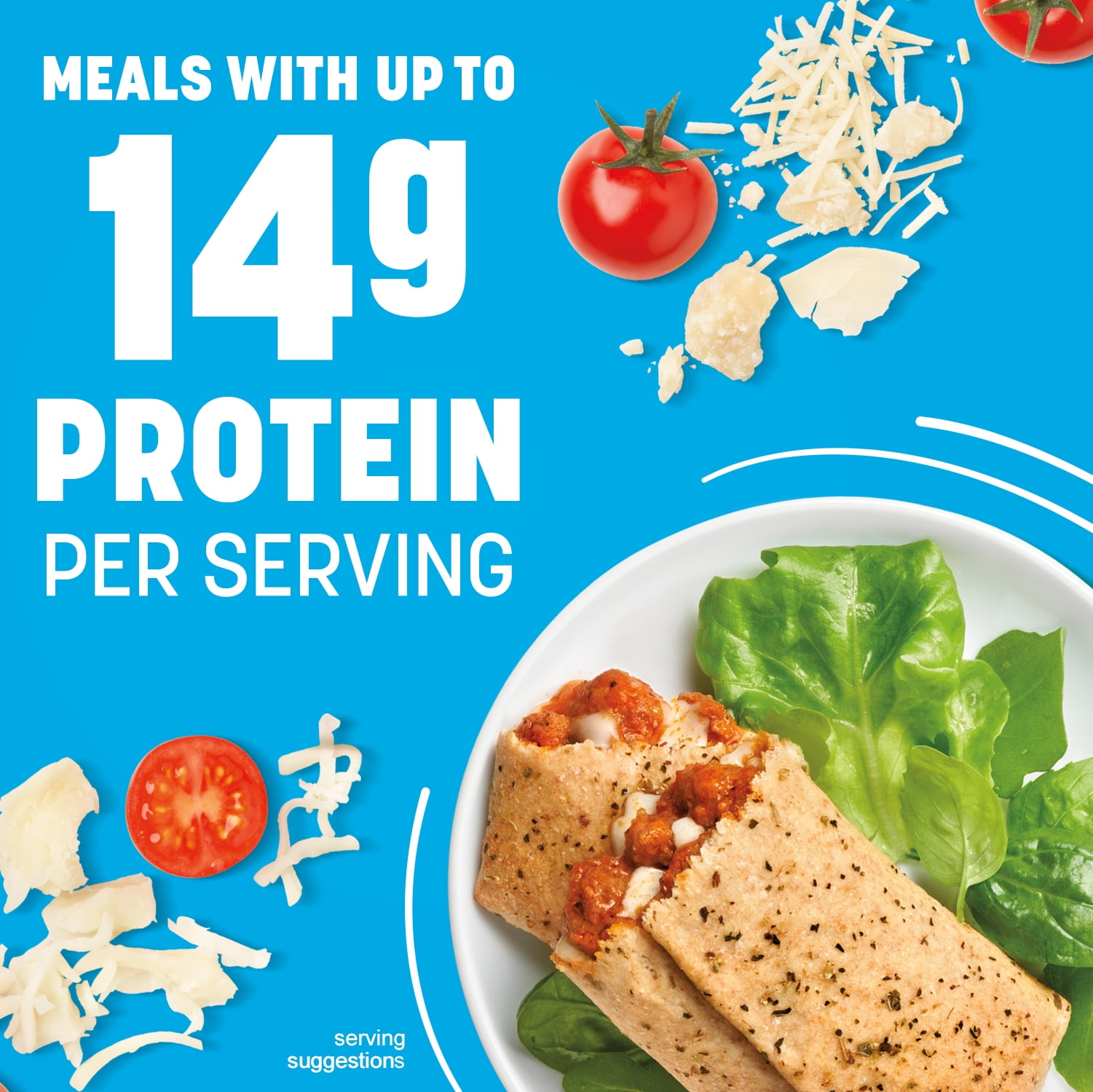 Nutrisystem High-Protein Meatball Parmesan Lunch Melt, Frozen, 14g Protein, 12 Count