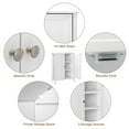 thumbnail image 4 of Zimtown Freestanding Bathroom Cabinet, Wooden Storage Cupboard with Double Doors, White Finish, 4 of 11