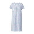 thumbnail image 3 of Aria Women's 100% Cotton Raglan Sleeve Smocked Neck Sleepwear 40" Gown, Sizes XS-5X, 3 of 9