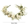 thumbnail image 2 of Austok Bride Baby Hair Band Floral Crown Handmade Sweet Hairband Simulation Flower Headband Women Girls Garland Headwear Hair Accessories Photo Props for Wedding Festival Party Decoration, 2 of 8
