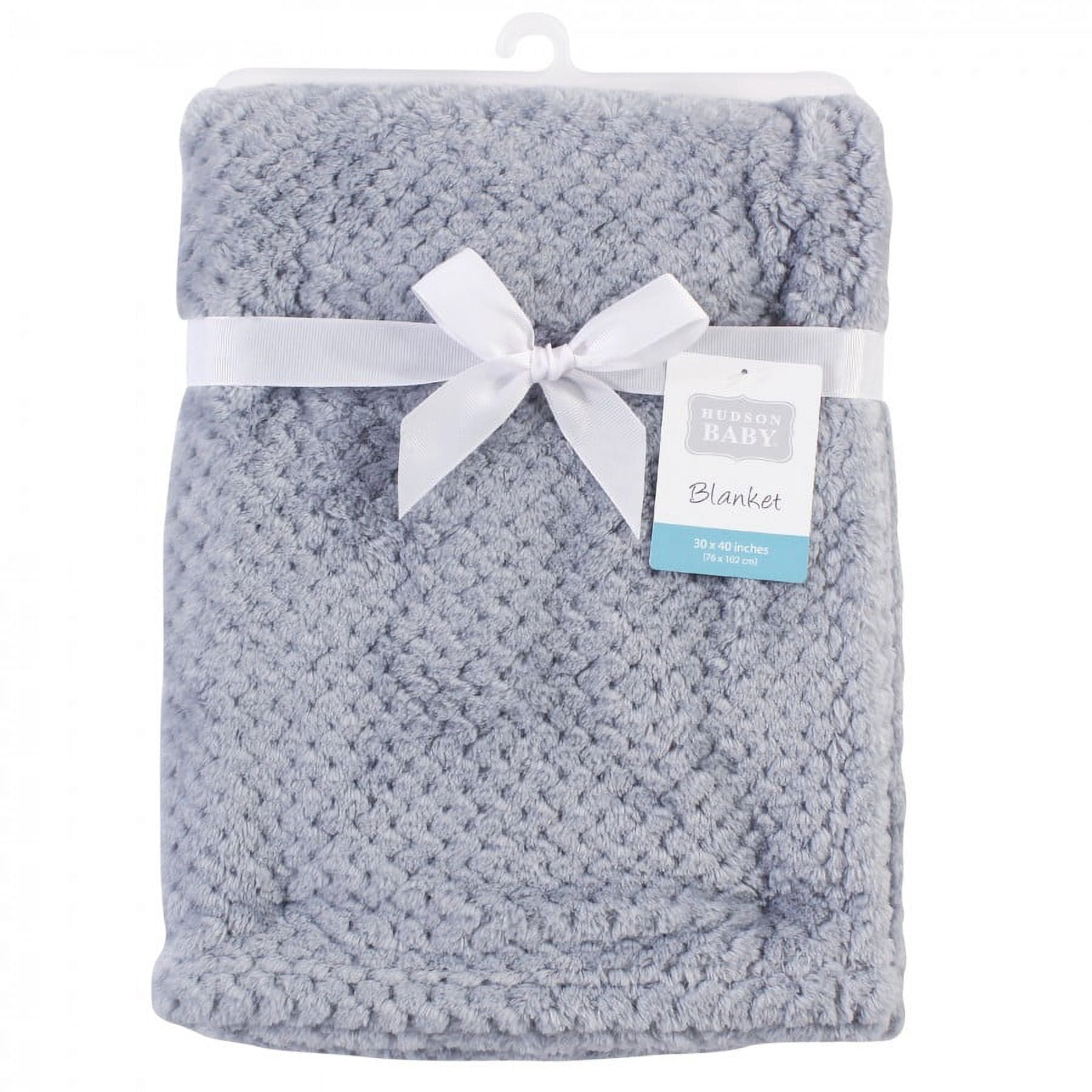 Hudson Baby Infant Plush Waffle Blanket, Gray, One Size