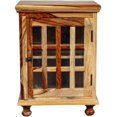 Sante Fe Solid Sheesham Wood 12 Pane Glass or Bedside Table