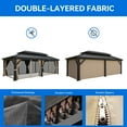 thumbnail image 3 of Dextrus 12' x 20' Gazebo, Aluminum Frame, Galvanized Steel Double Roof, Netting and Curtains, Brown, 3 of 5