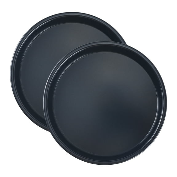 Unique Bargains 2 Pcs Round Cake Pans Baking Sheet Black 7.9*7.9*1in