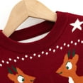 thumbnail image 3 of GYRATEDREAM Toddler Little Girl Boy Christmas Sweatshirt Kid Ugly Santa Claus Reindeer Tree Sweater Pullover Shirt Xmas Long Sleeve Tee Top Clothes for 7Y Red, 3 of 9