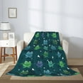 thumbnail image 2 of Throw Blanket for Couch Sofa and Bed, funny green frogs yoga Super Soft Plush Throw Blanket, Fuzzy Cuteness Comfy Warm Washable Flannel Blanket & Throws for All Season 80"x60", 2 of 5