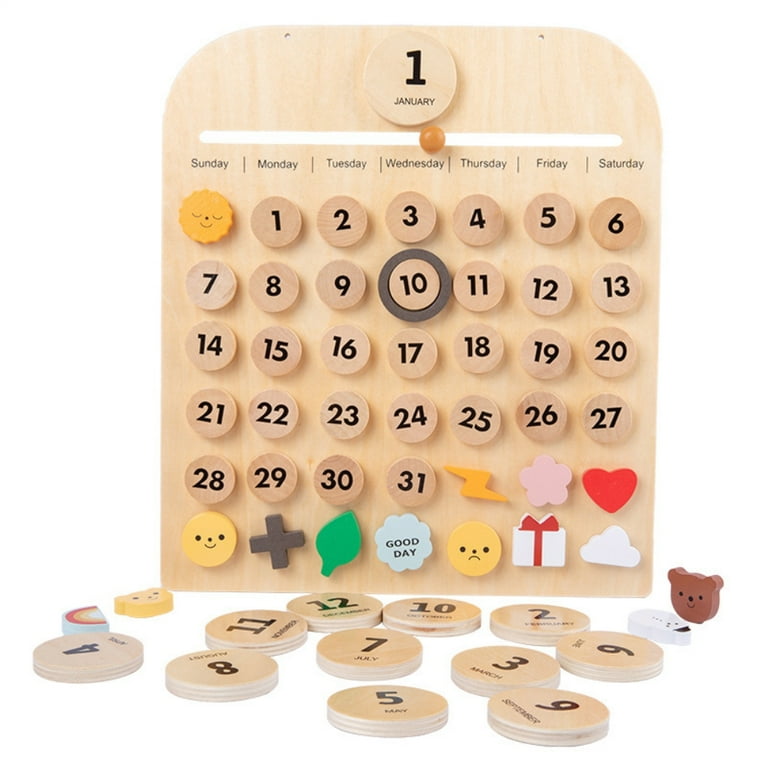 Childrens cheap wooden calendar