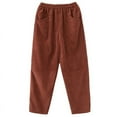 thumbnail image 6 of Diufon Corduroy Lounge Pants for Women Elastic High Waist Straight Pants Solid Color Athletic Pants with Pockets, 6 of 7