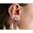 thumbnail image 4 of 20G G23 titanium Baguette Push Pin Labret Threadless Flat Back Earring Tragus Stud rectangle CZ Stud Helix Stud Cartilage Stud, 4 of 8