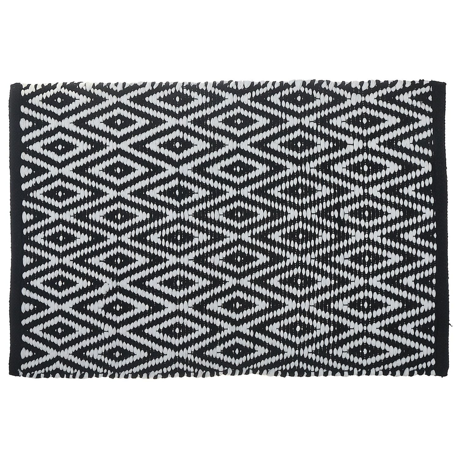 Handwoven Diamond Rug 30" X 48" Black