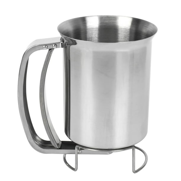 Handheld Pancake Batter Dispenser with Lid Stainless Steel Professional