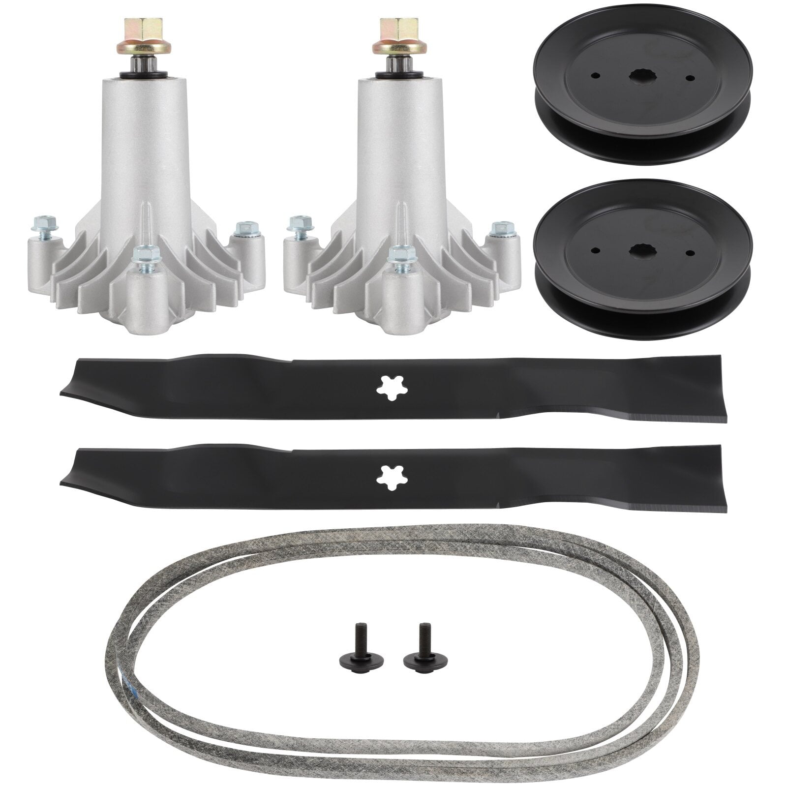 CCIYU Mower Deck Rebuild Kit, 42" Lawn Mower Deck Parts Rebuild Kit Fit for Sears, for Craftsman LT1000 LTX1000 Fits 130794, 1 Belt 2 spindle assembly 2 Deck Pulleys 2 Mower Blades