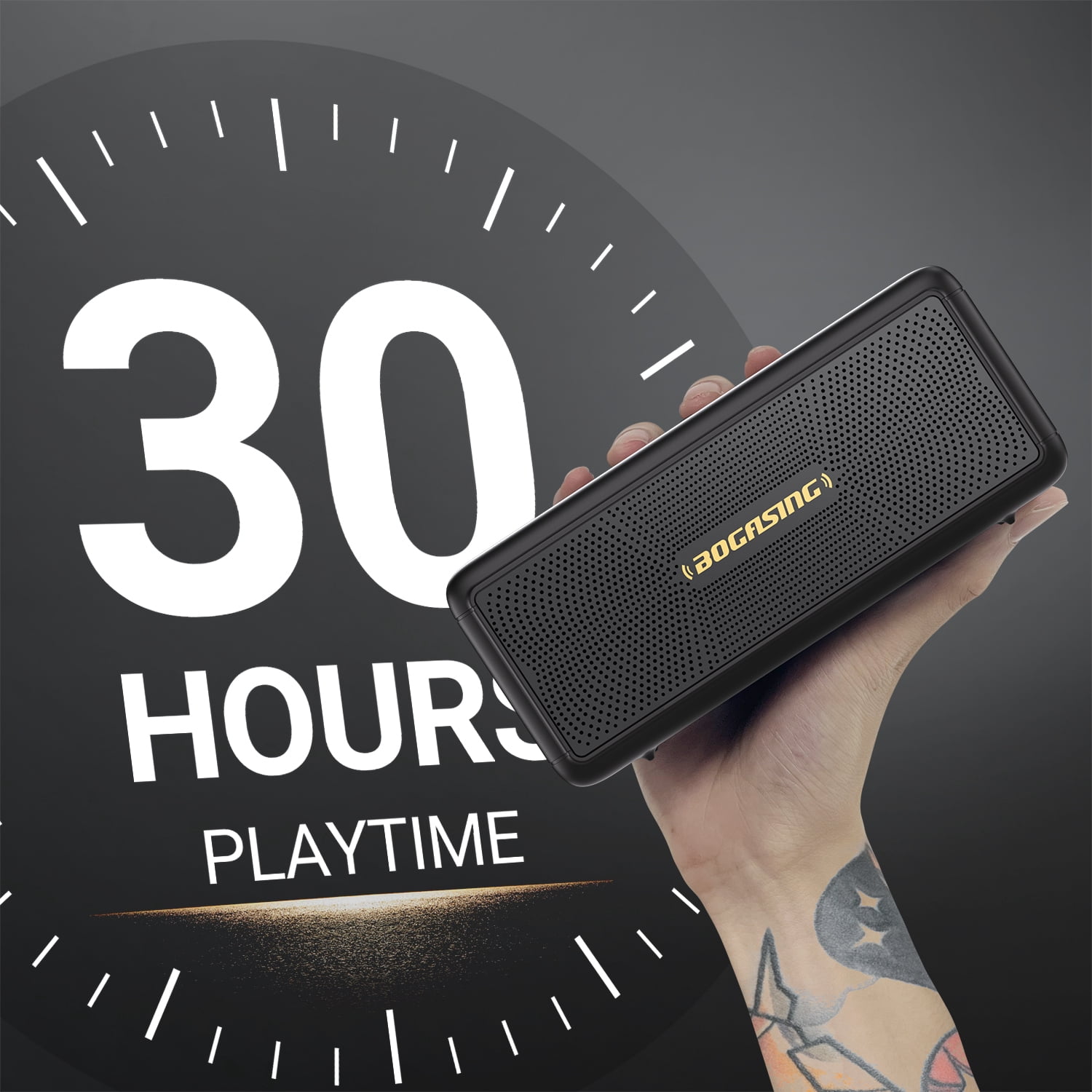 BOGASING M5 Bluetooth Speaker, Portable Wireless Speakers, 30H Playtime, IPX7 Waterproof, TWS Pairing