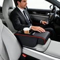 thumbnail image 6 of Multifunctional Pu Leather Car Armrest Box Mat, 5-in-1 Car Accessories Interior Organizers with 2 Storage Bags Cup Holder, Tissue Box Slot, Phone Slot for Most Cars (Large mesh Style,Beige), 6 of 9