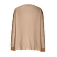 thumbnail image 4 of Bxsruta Blouse for Women, Womens Oversized Sweatshirts 2024 Casual Crewneck Long Sleeve Knit Tops Pullover, Coffee L, 4 of 7