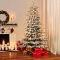 thumbnail image 4 of 7 1/2 ft. Pre-lit Aspen Green Fir Flocked Artificial Christmas Tree 700 UL listed Clear Lights, 4 of 6