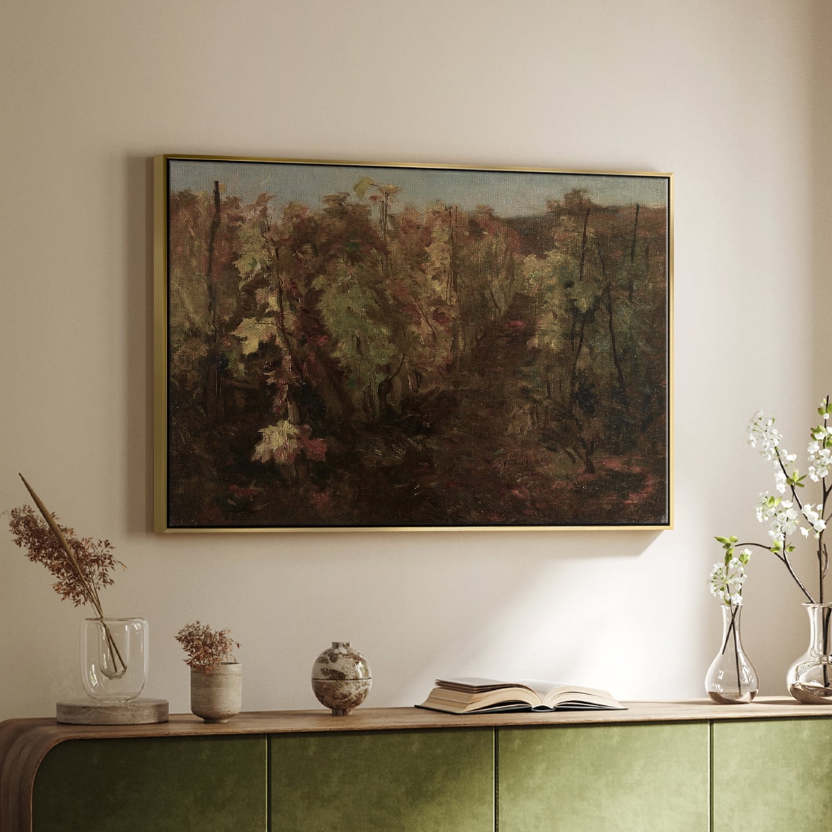 Vintage Landscape-CCCXIX By Wexford Home Framed in Gold Wood Gallery Wrapped Canvas 25 in. x 37 in.