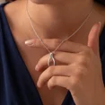 thumbnail image 4 of Tilo Jewelry 925 Sterling Silver Wishbone Pendant Charm Necklace for Women & Unisex | 18 Inch Cable Chain, 4 of 13