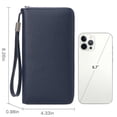 thumbnail image 5 of MINKUROW Womens Wallet RFID Blocking Leather Zip Around Wallet Large Capacity Long Purse Credit Card Clutch Wristlet Navy Blue, 5 of 7