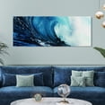 thumbnail image 6 of Empire Art Direct Blue Wave 2 Frameless Free Floating Tempered Glass Panel Graphic Wall Art, 24" x 63" x 0.2", Ready to Hang, 6 of 10