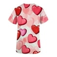 thumbnail image 5 of Spring Tops for Women Viikei Womens Tops Short Sleeve Casual,Womens Plus Size Clearance $5,Women's Short Sleeve V-neck Top Valentine's Day Printed Pocket Nurse Top Multicolor L, 5 of 5
