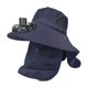 thumbnail image 3 of Sombrero de ventilador solar de ala ancha Sombrero de sol impermeable | Ventilador de enfriamiento alimentado por energía solar incorporado | Gorra de malla ajustable para exteriores para, 3 of 9