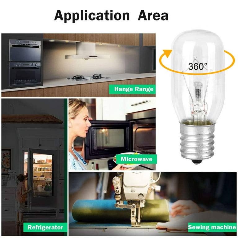 2Pcs Light Bulbs Replacement E14 LED Microwave Oven Bulb Range Hood Bulb  Appliance Bulb