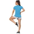 thumbnail image 6 of Vinsonshop Workout Tops for Women Running Gym Athletic Yoga Short Sleeve Shirts Breathable Crewneck Blue M, 6 of 8