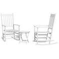 thumbnail image 1 of Outsunny Rocking Chair Set w/ Foldable Table, Outdoor Rocker Set, White, 1 of 10