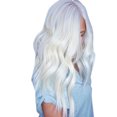 thumbnail image 2 of HellobyeWomen Natural White Long Curly Wig Synthetic Wavy Hair Full Front Heat Wig, 2 of 5