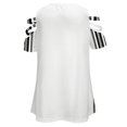 thumbnail image 5 of Simple Black And White Stripes Womens Summer V Neck Zipper Top Short Sleeve T Shirt Off Shoulder Top Casual Classy Loose Shirts, 5 of 7