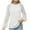 White, variant on ATOYSOY Women's Solid Color Pullover Outwear Casual Elegant Shirts Fashion Loose Lace Raglan Tops Long Sleeve Tees Fall Winter Crew Neck Sweatshirts Beige L