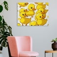 thumbnail image 3 of ZFLMY Ducks Yellow Art Canvas Print Wall Decor for Bathroom and Bedroom, Fashion Kitchen Wall Pictures, Ready To Hang Room Home Art Decor 16x12in, 3 of 6