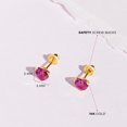 thumbnail image 4 of 14k Yellow Gold Girls 5mm Simulated Ruby Birthstone Heart Screw Back Earring, 4 of 6