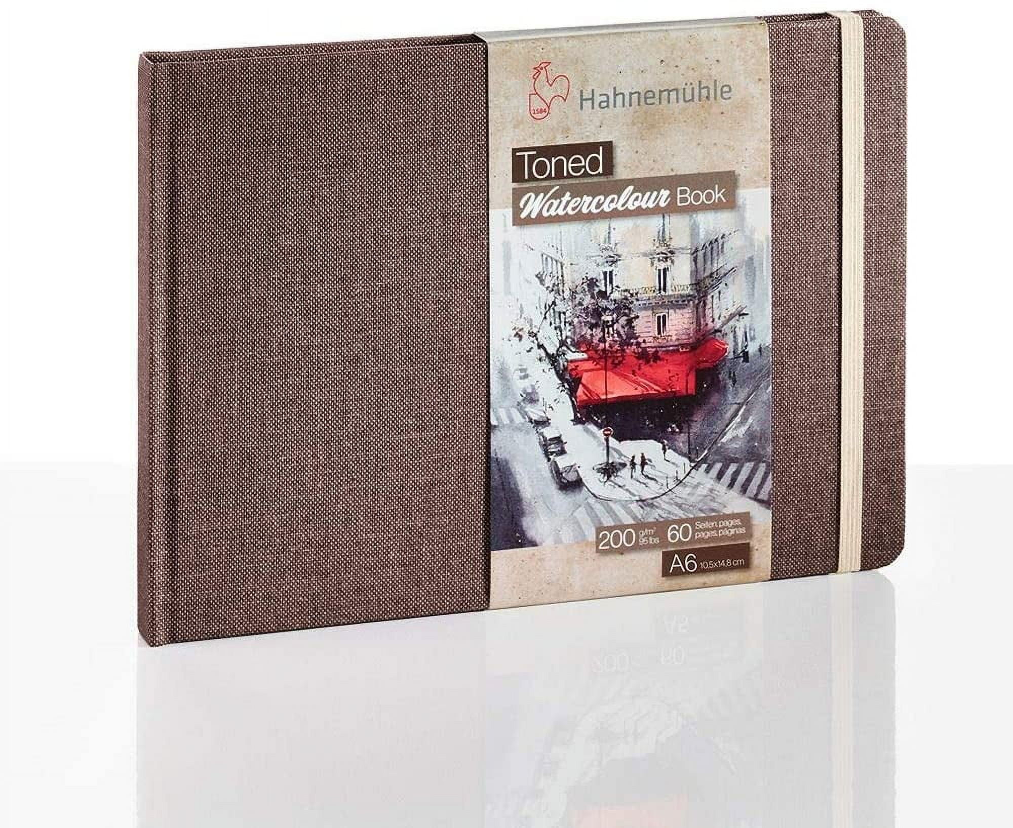 Hahnemuehle Toned Watercolor Paper Book, 30 Sheets, Landscape, A6 (4.1 in x 5.8 in), Tan