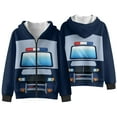 thumbnail image 4 of Uorisanigo Sweatshirt for Kids Zip Up Hoodie Jacket Casual Police Car Print Long Sleeve Hooded Sweatshirts Velvet Lining Jacket Fashion Fall Trendy Clothes Casual Athletic Sweatshirt, 4 of 7