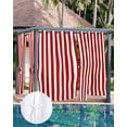 thumbnail image 7 of Outdoor Curtains for Patio Red and White Striped Geometric Waterproof Privacy Outside Curtains with 2 Tiebacks Grommet Top Pergola Curtains for Porch Cabana Gazebo 1 Panel, 54x108 inch, 7 of 7