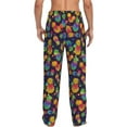 thumbnail image 3 of Xecao Colorful Pineapples1 Men's Straight Lounge Pajama Pants: The Ultimate in Comfortable Sleepwear, 3 of 9