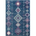 thumbnail image 3 of Soleil BR15H Native Navy Tribal Moroccan blue Area Rug, 2'x8', 3 of 9