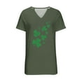 thumbnail image 4 of HongQid St Patricks Day Shirt Women V Neck Funny St Paddys Day T-Shirt Irish Graphic Short Sleeve Tee, 4 of 4