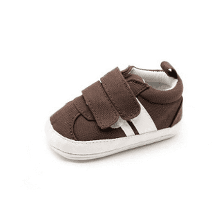 

Toyella Spring And Autumn Men And Women Baby Soft Rubber Bottom Anti-skid Shoes Simple Cloth Shoes Baby Sports Step Shoes Coffee 13