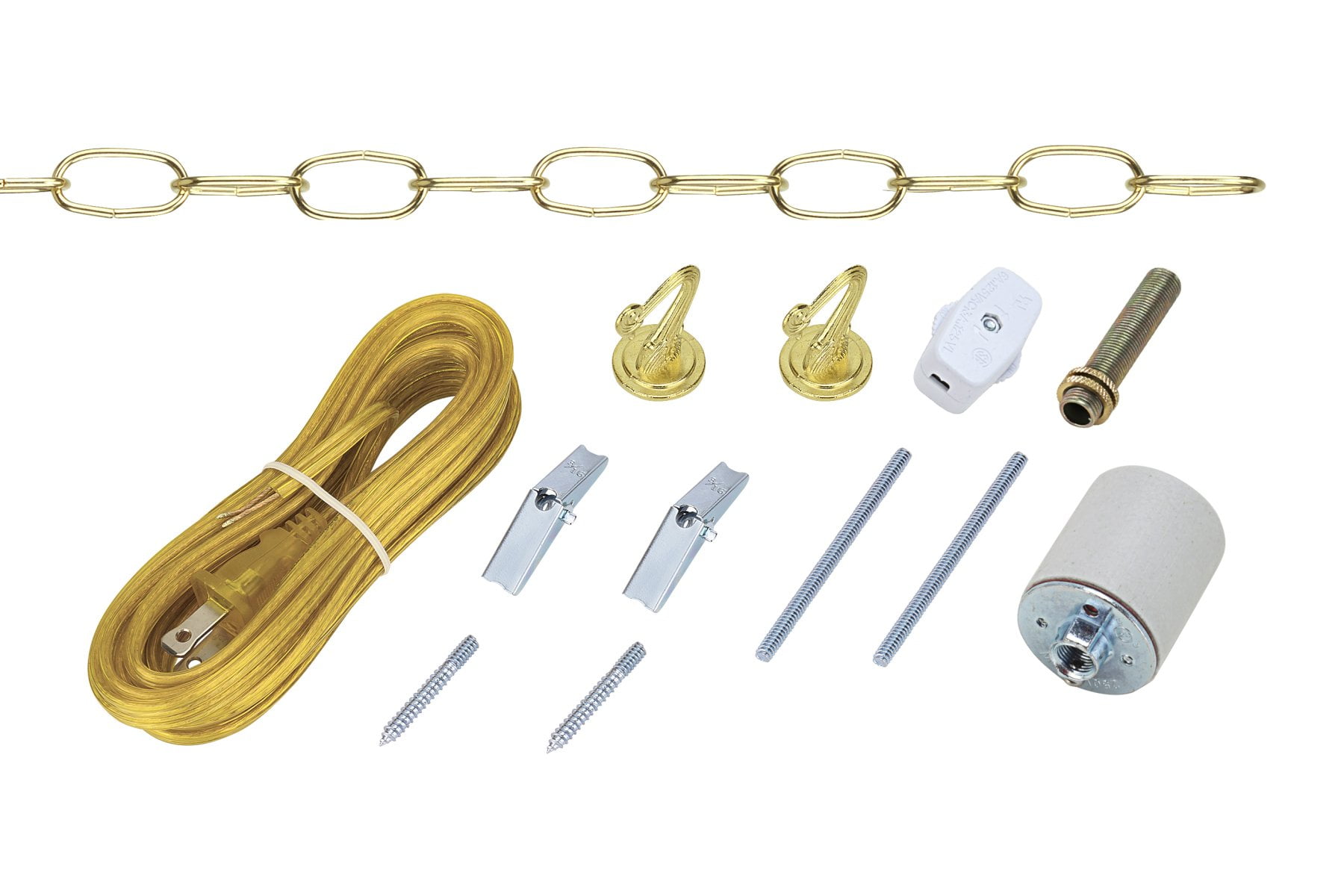 Aspen Creative 21039 Swag Light Kit in Polished Brass