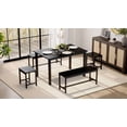 thumbnail image 4 of Danolapsi 5-Piece Extendable Dining Table Set for 4-8 People,63" Extendable Kitchen Table with 2 Benches & 2 Square Stools,Space Saving Mid-Century Modern Wooden Dining Room Table,Easy Assembly, 4 of 6