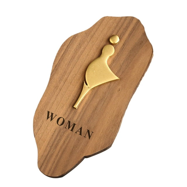 Letrero de baño Macarena Madera 25cmx12cm