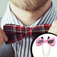 thumbnail image 4 of Pajarita con lazo Qarigey corbata doble capa hombre Accesorios joyería dorada fiesta Club H3112-2 negro H3112-8, 4 of 6