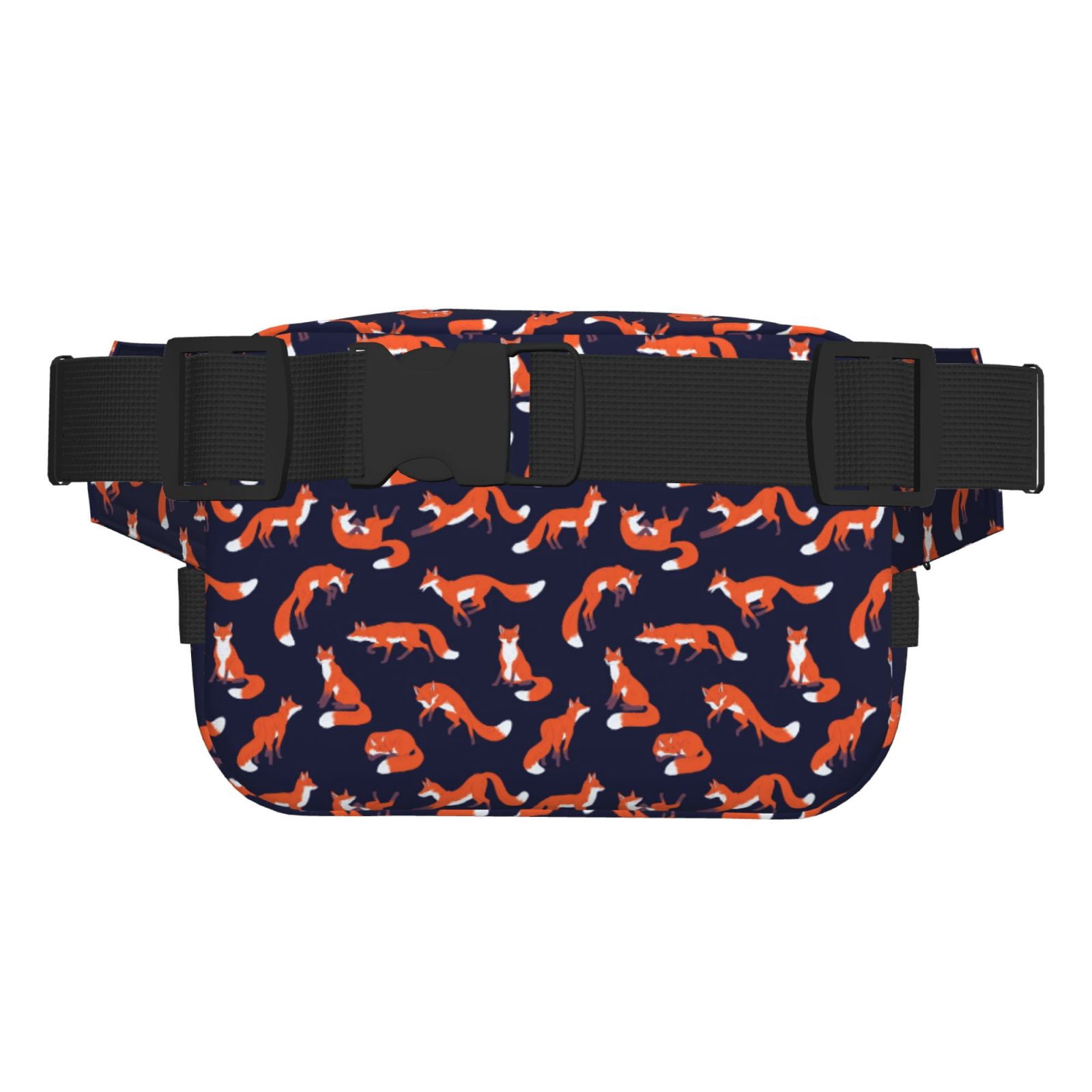 Picia Foxes In Different Poses Print Square Double-Layer Waist Bag Mini Adjustable Waist Belt Bag Exercise Running Travel Hiking