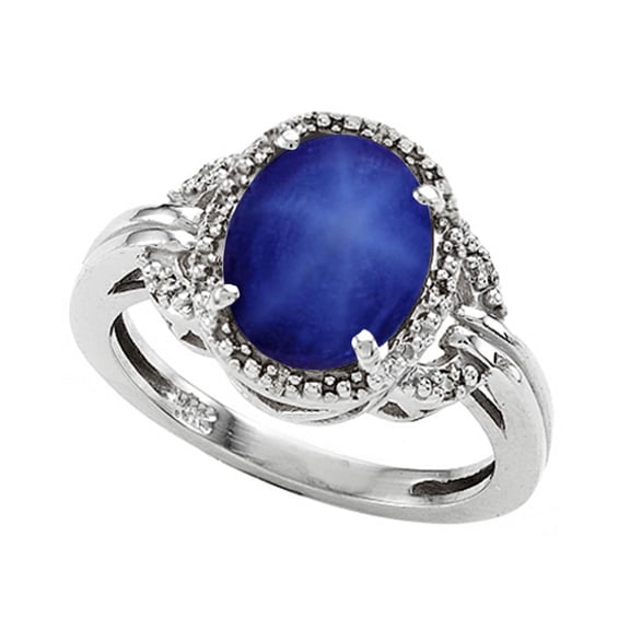 Tommaso Design� Oval 10x8mm Created Star Sapphire Ring
