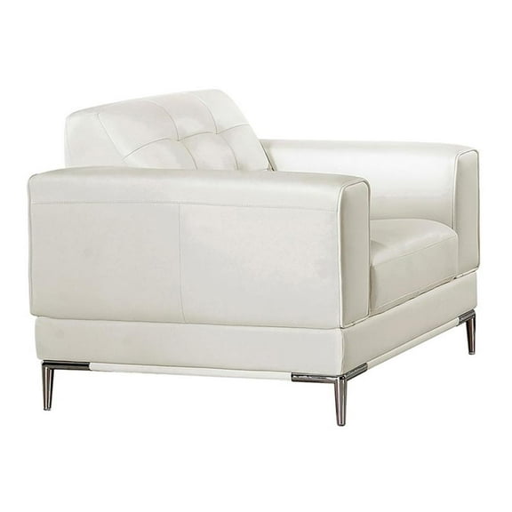EK003 White Color With Italian Leather Chair