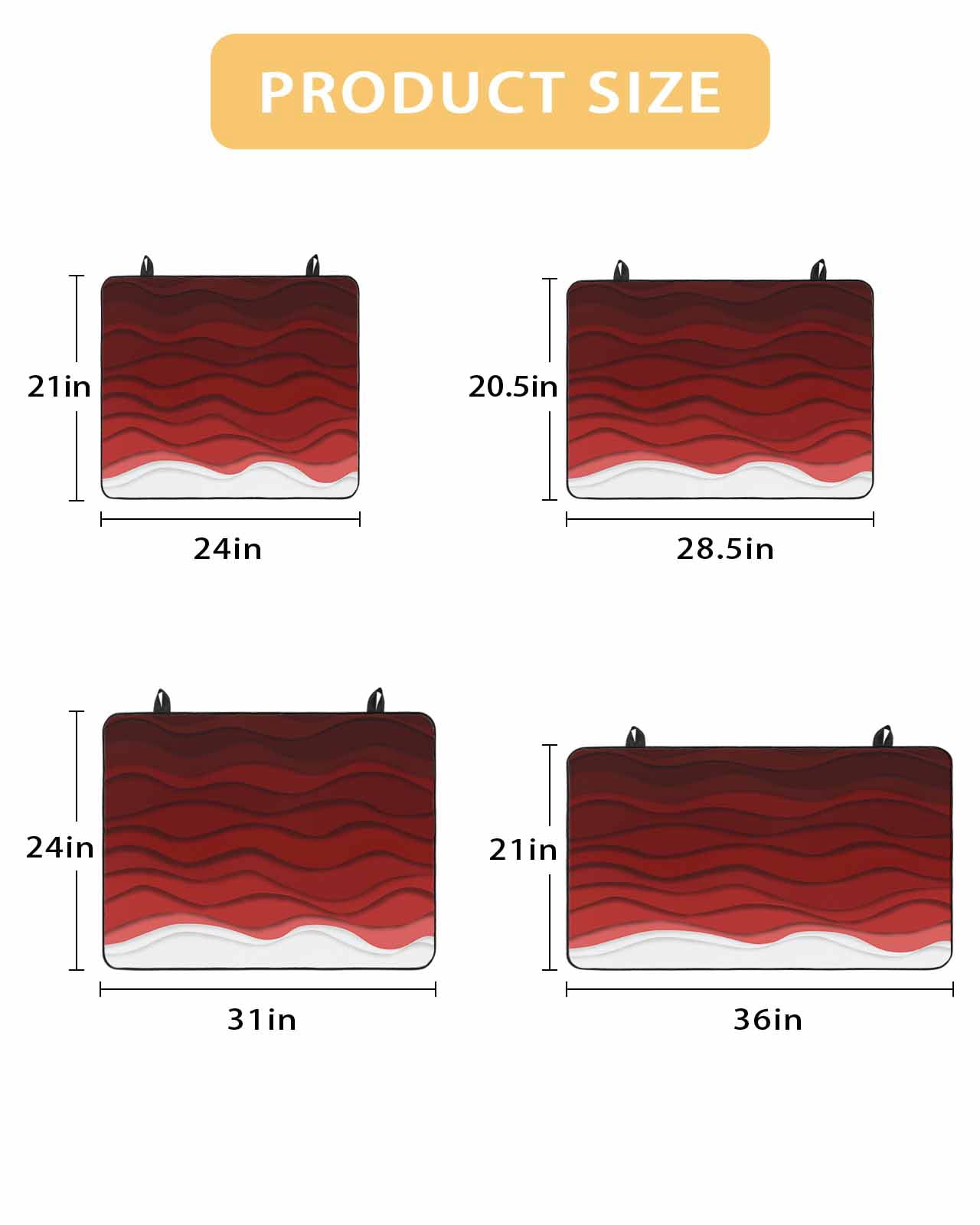 nqOlkjepod Large Induction Cooktop Protector Mat 24"x21", Red Ombre Stripes Stove Top Covers for Electric Stove, Modern Abstract Sea Waves Aesthetic Stove Burner Cover Mats, Glass Top Stove Cover