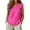 Hot Pink, variant on Women's Cotton Linen Crew Neck Sleeveless Tank Top Ruffle Sleeve Loose Fit Summer Casual Boho Beach Vacation Outfit Lightweight Cami Blouse